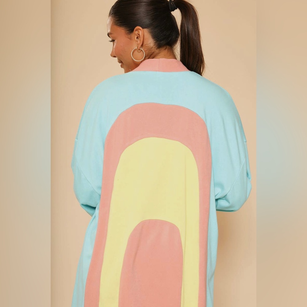 Bathrobe Arch Motif Retro Design Robe Brand New  Terry Cloth Multi Color Robe